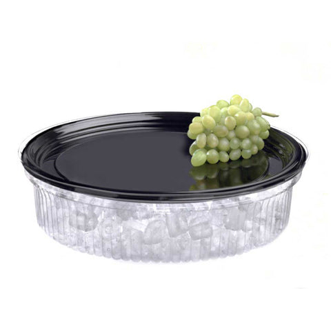 Sabert Black PET Round Onyx Platter, 16 x 0.88 inch -- 500 per case
