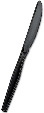 Bunzl Prime Source Polystyrene Extra Heavy Weight Disposable Black Knife - Bulk Pack -- 1000 per case