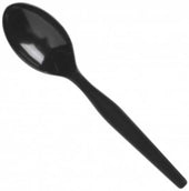 Bunzl Prime Source Medium Weight Polypropylene Disposable Black Teaspoon -- 1000 per case