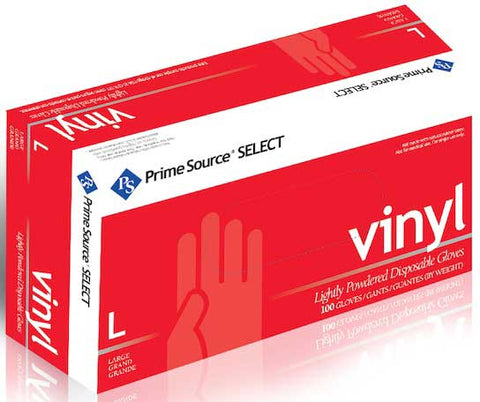 Bunzl Prime Source 3 Mil Lightly Powdered Large Clear Vinyl Gloves -- 1000 per case