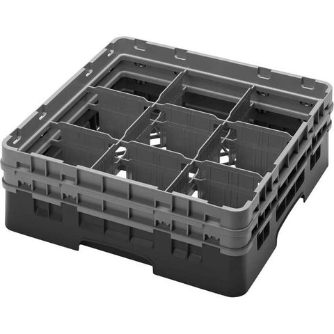Cambro Camrack Polypropylene Navy Blue Full Size 9 Compartment Glass Rack, 5 1/4 inch -- 4 per case.