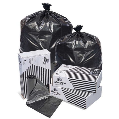 Pitt Plastics Black Perforated Low Density Can Liner -- 500 per case.