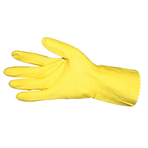 Impact Products Pro Guard Yellow Flock Lined Medium Weight Large Latex Gloves -- 12 per case.