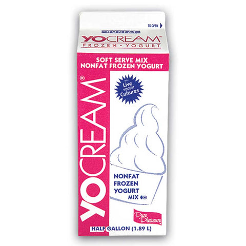 Yocream Peppermint Stick Nonfat Soft Serve Yogurt Mix, 64 Ounce -- 6 per case.