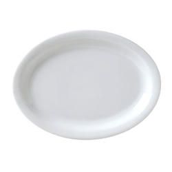 Vertex China Catalina Collection Undecorated Porcelain White Narrow Rim Oval Platter, 9 3/4 inch -- 24 per case.