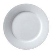 Vertex China Argyle Collection Undecorated Porcelain White Wide Rim Plate, 9 3/4 inch -- 24 per case.