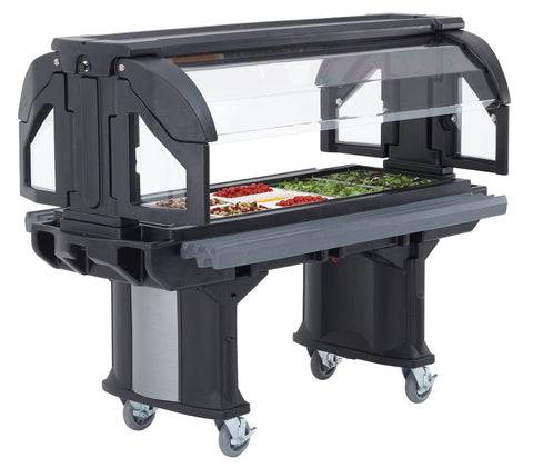 Cambro Black Standard Height Versa Food Bar, 82 x 42 1/2 x 62 3/4 inch.