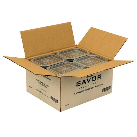 Savor Flat Fillets Anchovies in Olive Oil, 13 Ounce -- 12 per case.