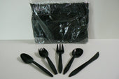Goldmax Medium Height Polypropylene Black Spork, 14.5 x 9.5 x 6.5 inch -- 1000 per case.