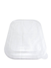 World Centric Ingeo Compostable Unbleached Plant Fiber 3 Compartment Tray Lid, 10 x 7.5 inch -- 400 per case.