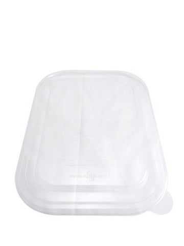 World Centric Ingeo Compostable Unbleached Plant Fiber 3 Compartment Tray Lid, 10 x 7.5 inch -- 400 per case.