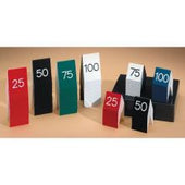 CalMil Number Tent, Red/White, Sequence 51 to 75, 3 1/2 x 5 inch -- 1 set.