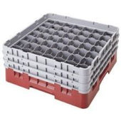 Cambro Camrack Soft Gray Full Size 49 Compartment Glass Rack, 19 3/4 x 19 3/4 x 5 5/8 inch -- 5 per case.