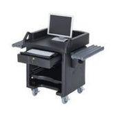 Cambro Black Versa Cart with Dual Tray Rails and Standard Casters, 52 3/4 x 32 1/4 x 43 inch.