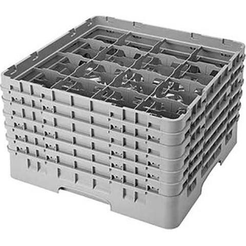 Cambro Camrack Polypropylene Rose Red Full Size 16 Compartment Glass Rack, 11 3/4 inch -- 2 per case.