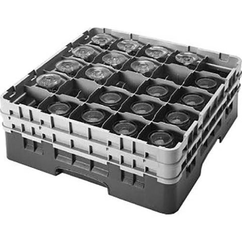 Cambro Camrack Polypropylene Rose Red Full Size 25 Compartment Glass Rack, 5 1/4 inch -- 4 per case.