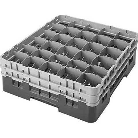 Cambro Camrack Polypropylene Soft Gray Full Size 30 Compartment Glass Rack, 5 1/4 inch -- 4 per case.