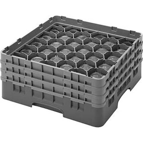 Cambro Camrack Polypropylene Black Full Size 30 Compartment Glass Rack, 6 7/8 inch -- 3 per case.