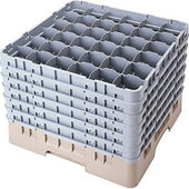 Cambro Camrack Polypropylene Beige Full Size 36 Compartment Glass Rack, 12 5/8 inch -- 2 per case.