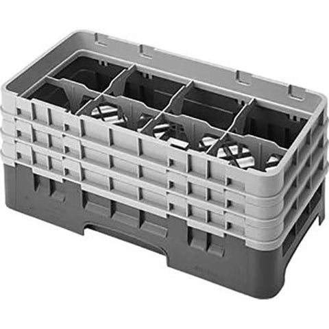 Cambro Camrack Polypropylene Cranberry Half Size 8 Compartment Glass Rack, 6 7/8 inch -- 3 per case.