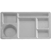 Cambro Teal Camwear Polycarbonate 2 x 2 Compartment School Tray, 15 x 8 3/4 inch -- 24 per case.