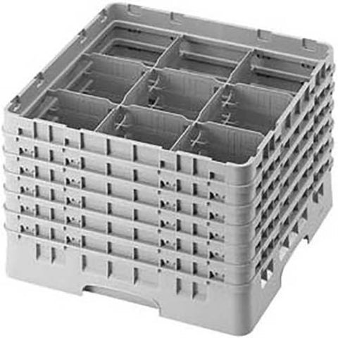 Cambro Camrack Polypropylene Rose Red Full Size 9 Compartment Glass Rack, 11 3/4 inch -- 2 per case.