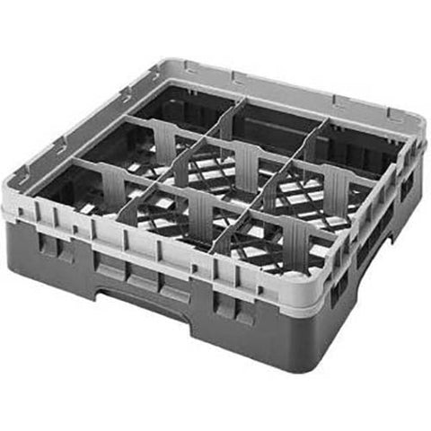 Cambro Camrack Polypropylene Beige Full Size 9 Compartment Glass Rack, 3 5/8 inch -- 5 per case.