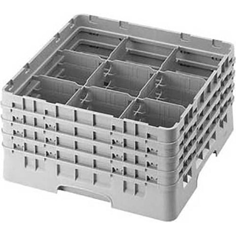 Cambro Camrack Polypropylene Brown Full Size 9 Compartment Glass Rack, 8 1/2 inch -- 2 per case.