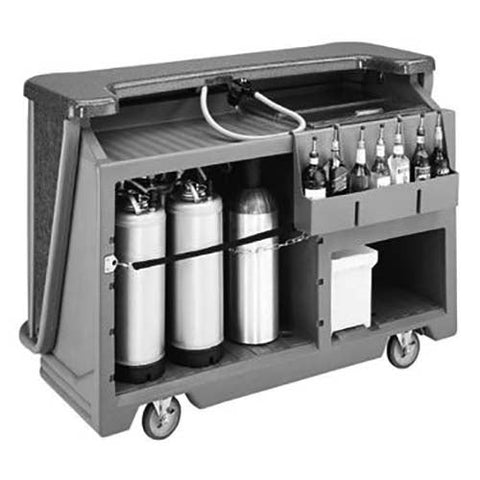 Cambro Granite Gray with Black Base Standard Style Complete Medium Portable Beverage Bar CamBar, 67 1/2 x 28 1/2 x 47 1/2 inch.