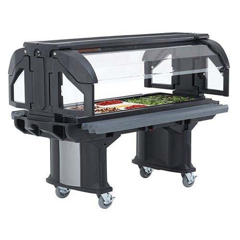 Cambro Navy Blue Versa Food Bar with Low Height and Heavy Duty Casters, 6 Feet.