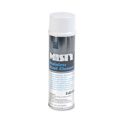 Misty Lemon Scent Stainless Steel Cleaner and Polish, 15 Ounce Aerosol Spray -- 12 per case