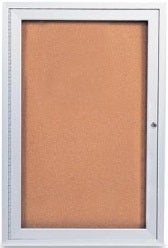 Quartet Bulletin Bar I Natural Cork Bulletin, 48 x 1, Brown, Silver Aluminum Frame