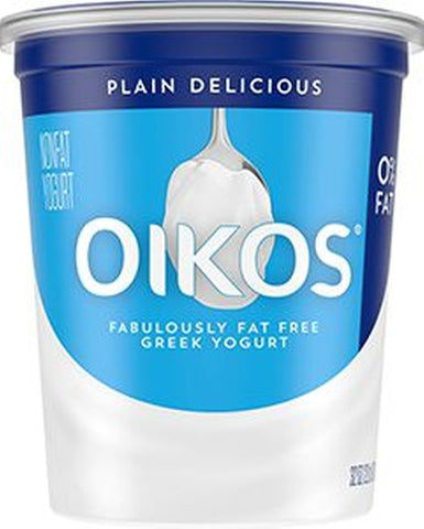 Oikos Plain Nonfat Greek Yogurt, 32 Ounce -- 6 per case.