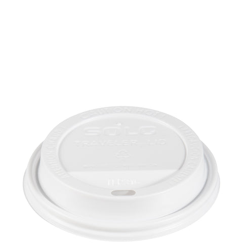 Solo Traveler White Cappuccino Style Dome Lid with Sip Hole -- 1000 per case