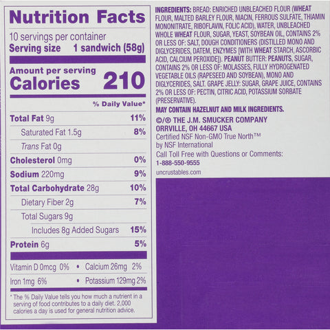 Uncrustables® SANDWICH PEANUT BUTTER AND GRAPE JELLY IW