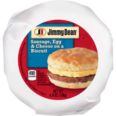 Jimmy Dean Egg and Cheese Sausage Sandwich Biscuit, 4.9 Ounce -- 12 per case.