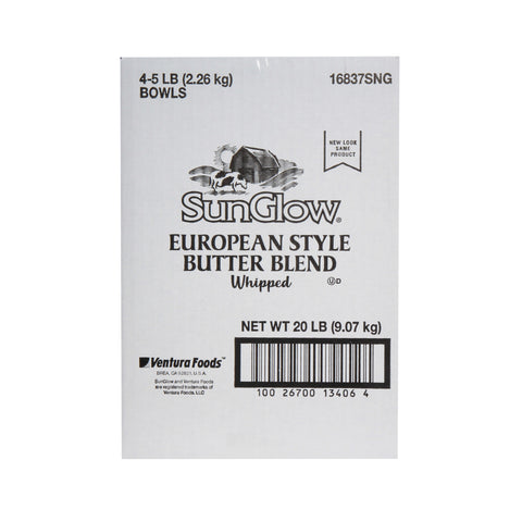 Ventura Foods SunGlow European Style Whipped Butter Blend, 5 Pound -- 4 per case.