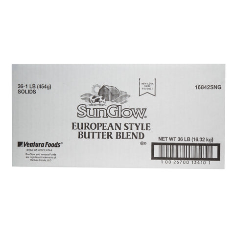 Ventura Foods SunGlow European Style Butter Blend Margarine, 1 Pound -- 36 per case.