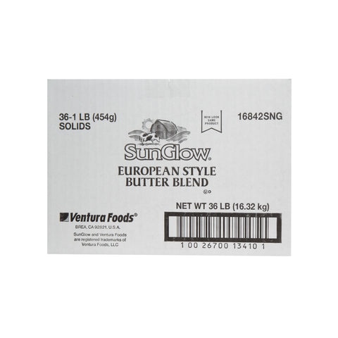Ventura Foods SunGlow European Style Butter Blend Margarine, 1 Pound -- 36 per case.