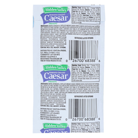 Hidden Valley® DRESSING CAESAR CREAMY SINGLE SERVE POUCH