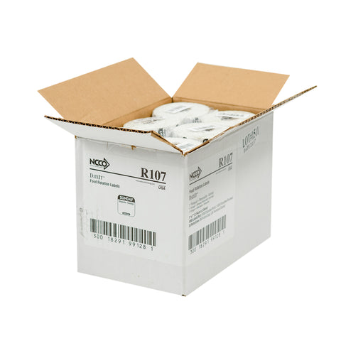 National Checking Company Dateit Black Trilingual Removable Label - Sunday, 1 x 1 inch -- 1000 per case.