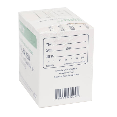 National Checking Rectangle Generic Shelf Life Dissolving Label, 2 x 3 inch -- 250 per case