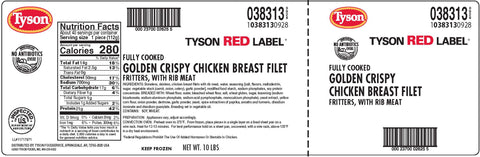 Chicken Breast Fillet Breaded Golden Crispy Fc 4 Oz 38313-0928