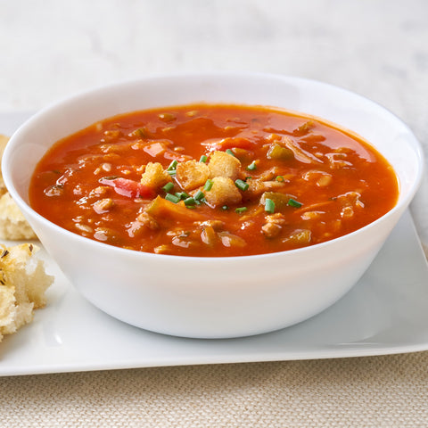 Well and Good Frozen Condensed Home-style Sweet Pepper and Beef Soup - 4 lb. tray, 3 per case