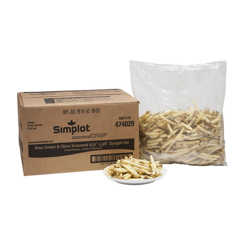 Simplot Seasonedcrisp Sour Cream and Chive Straight Cut French Fry, 5 Pound -- 6 per case.