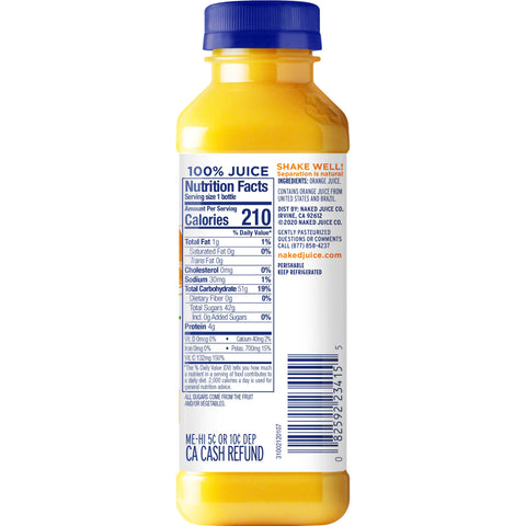 Naked Juice JUICE ORANGE 100% PLASTIC BOTTLE