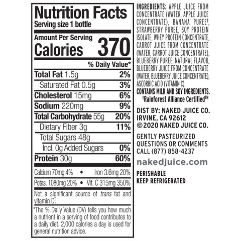 Naked Juice JUICE DRINK DOUBLE BERRY PROTEIN ZONE