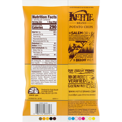 Kettle Honey Dijon Potato Chip - 2 oz. bag, 6 per case