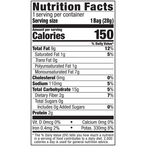 Kettle Foods Sea Salt Potato Chips, 1 Ounce -- 72 per case.