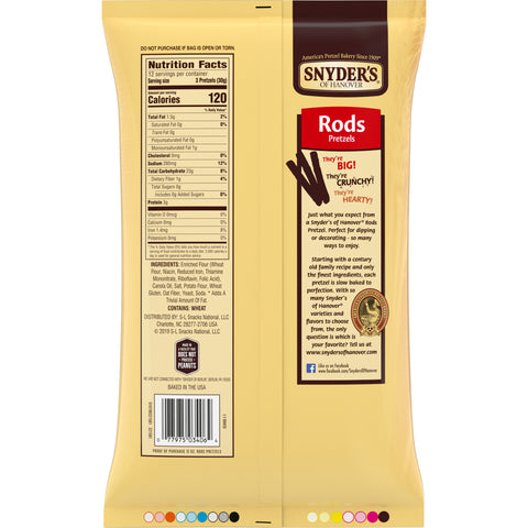Snyders Of Hanover Pretzel Rod, 12 Ounce -- 12 per case.